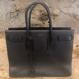 SAINT LAURENT - Sac de Jour Medium Black Pebbled